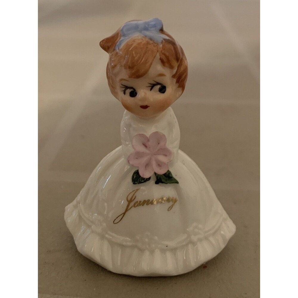 Vintage Napco January Birthday Flower Girl Figurine Japan